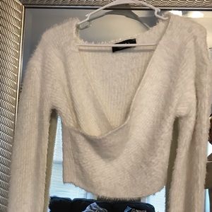 Akira white crop top sweater